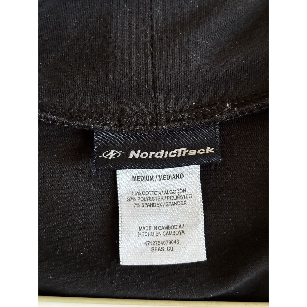 NordicTrack Activewear Crossover Draped‎ Front Top Black Womens M - Picture 7 of 8